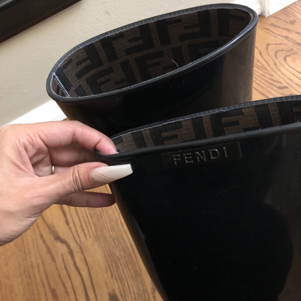 Fendi logo lined rain boots